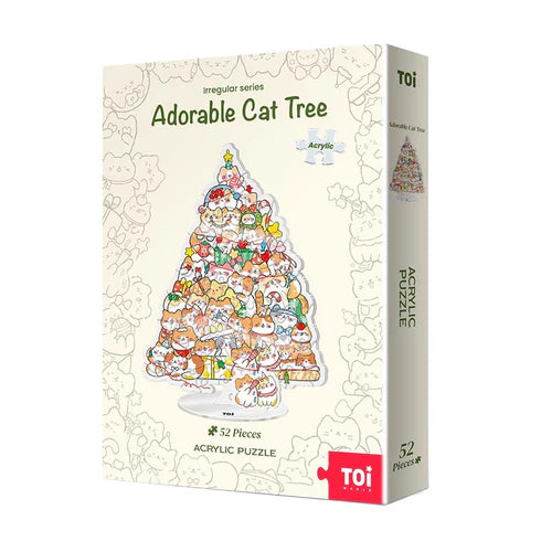 Rompecabezas Acrílico TOI: Árbol de Navidad Gatitos Adorables (52 Piezas)