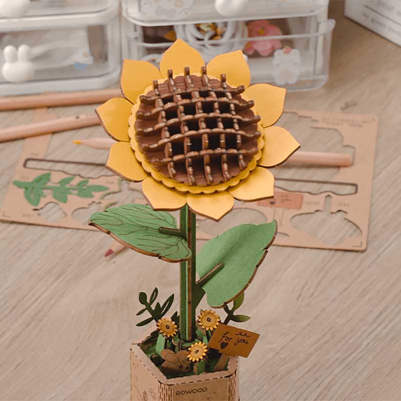 Flor de Girasol de madera