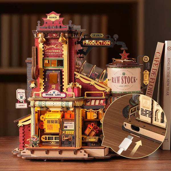 Puzzle 3D Fábrica de Regalos Navideños - Maqueta Musical Mecánica (Robotime ROKR)