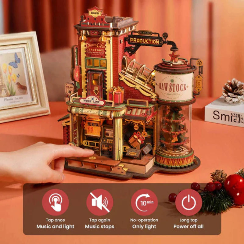 Puzzle 3D Fábrica de Regalos Navideños - Maqueta Musical Mecánica (Robotime ROKR)