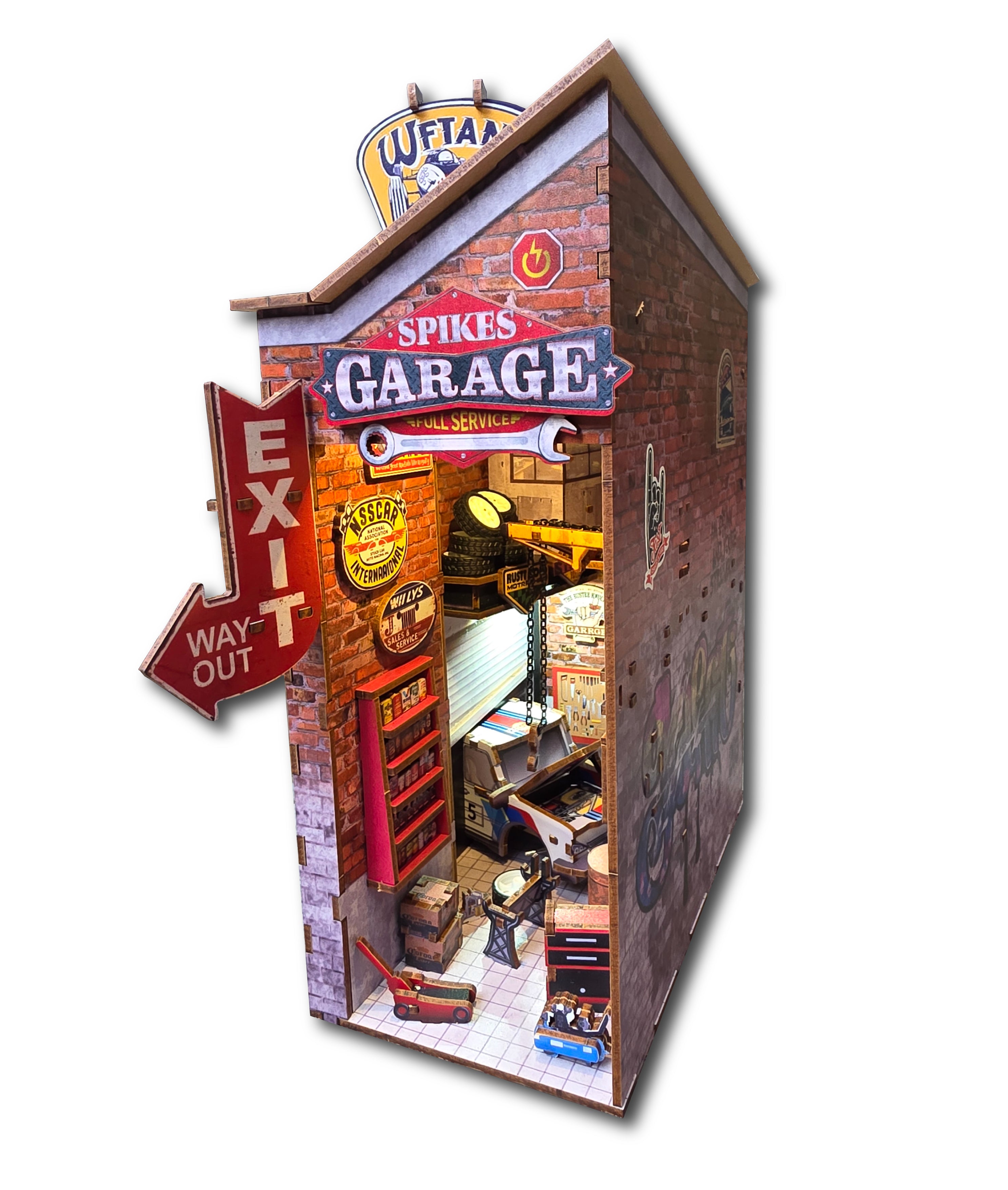 Spike's Garage – Separador de Libros de Taller Mecánico Luz