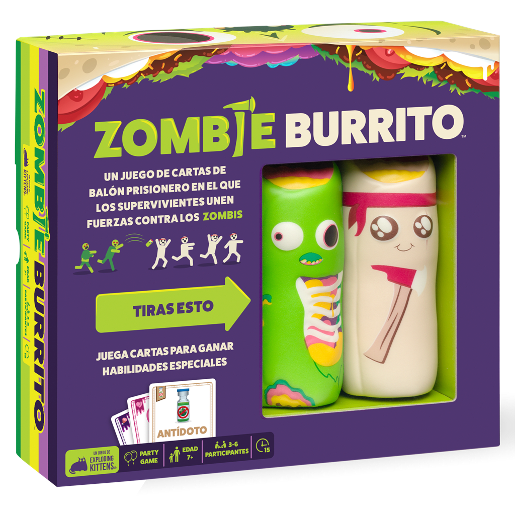 Zombie Burrito - Un Juego de Cartas y Balón Prisionero (Exploding Kittens)