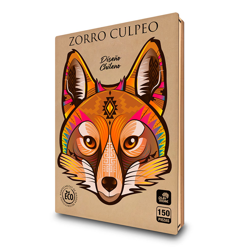 Rompecabeza de Madera Zorro Culpeo Diseño Chileno