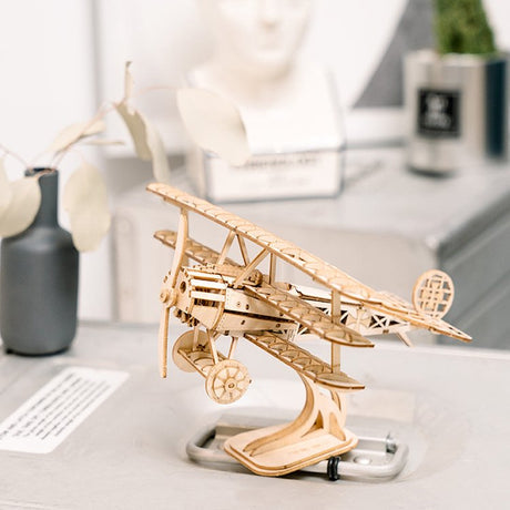 BI-PLANE - Rompecabezas 3D - Maqueta de Madera Rolife