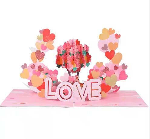 Tarjeta Pop-Up Flores de amor