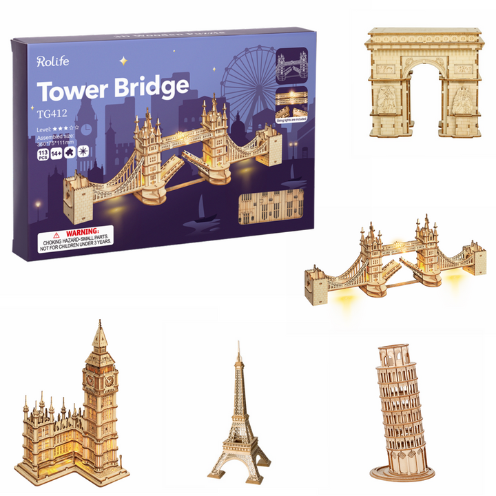 Eiffel Tower - Rompecabezas 3D - Maqueta de Madera Rolife