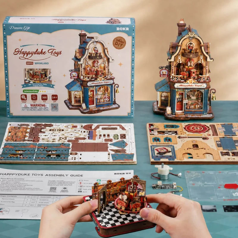 Juguetería Happyduke Toys ROKR EAM01, casa miniatura de madera con luz - vista 5