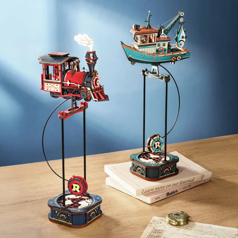 Locomotora Power Express ROKR MCD07, maqueta de madera para armar - vista 7