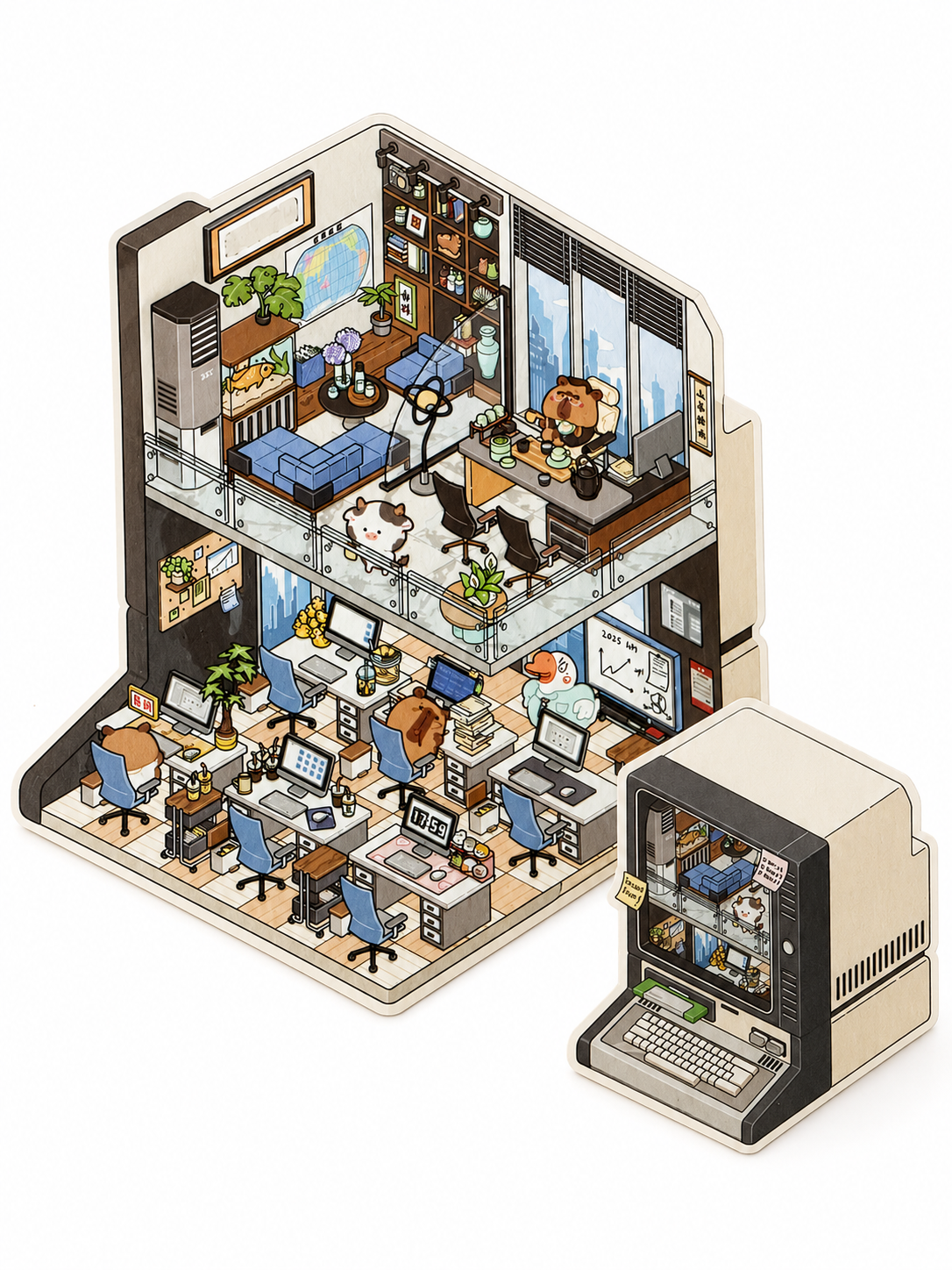 Stickers Coreano Miniatura 3d Simno Diy Coleccionable