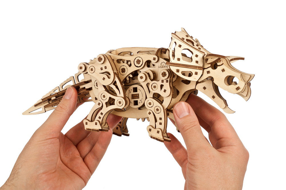 Triceratops 3D - Modelo Mecánico de Madera para Armar – Ugears Dinosaurs Collection