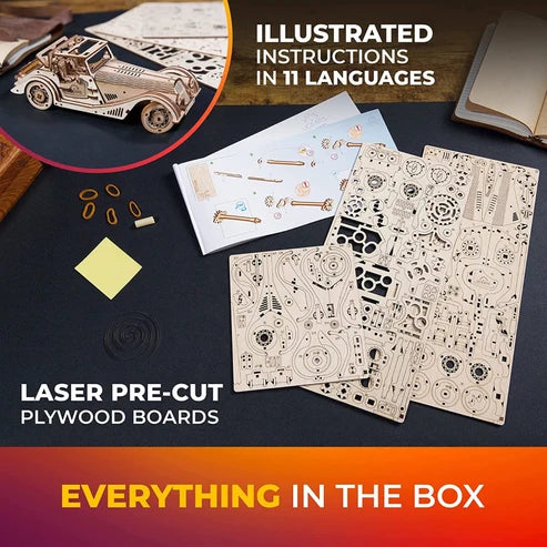 Ugears Sports Car Rapid Mouse | Roadster Mecánico 3D de Madera
