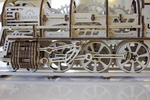 Ugears Locomotora a Vapor con Ténder | Maqueta Mecánica 3D de Madera