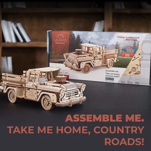 Ugears Pickup Lumberjack | Camioneta Mecánica 3D de Madera