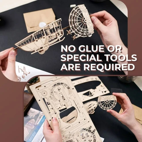 Ugears Zepelín 2.5D | Puzzle de Madera con Partes Móviles