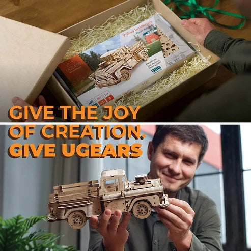 Ugears Pickup Lumberjack | Camioneta Mecánica 3D de Madera