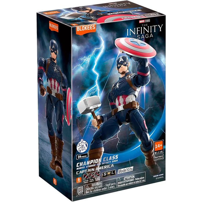Blokees Marvel Saga Infinita Capitán América Figura Champion Class