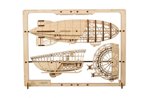 Ugears Zepelín 2.5D | Puzzle de Madera con Partes Móviles