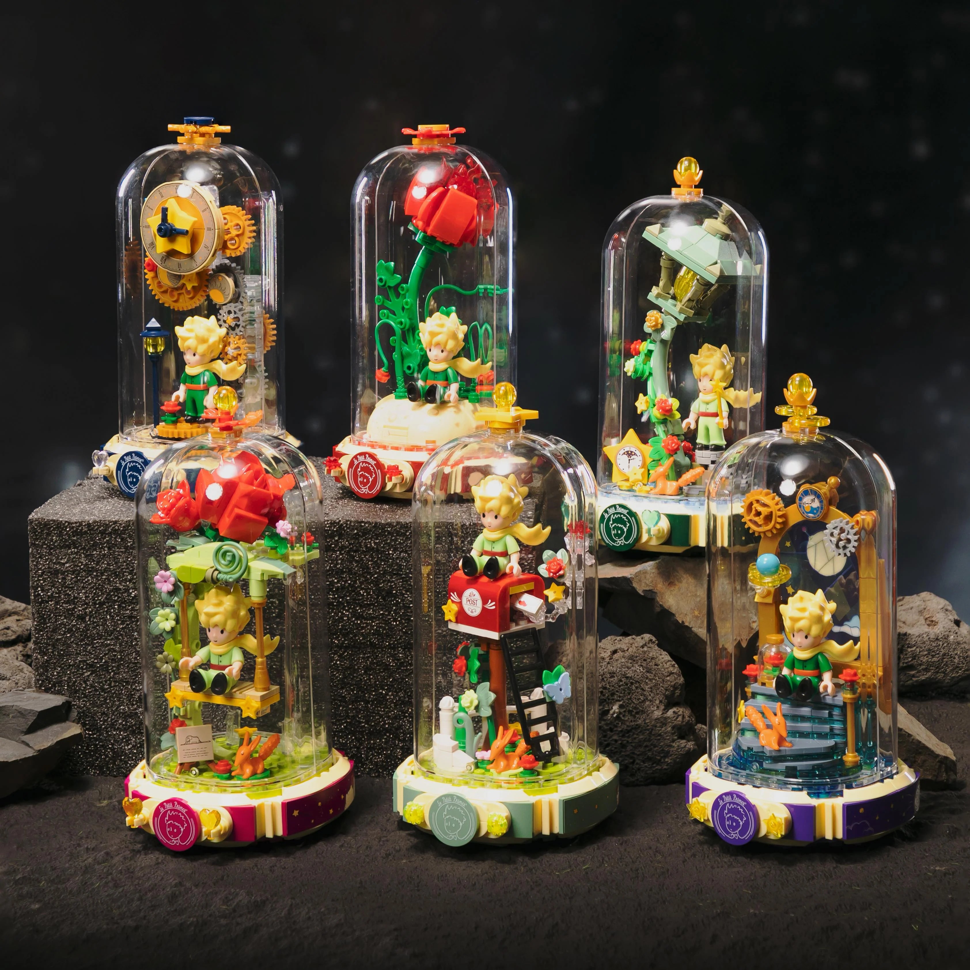 Set de Bloques La Rosa Solitaria - Le Petit Prince Decoración Cúpula (Pantasy)