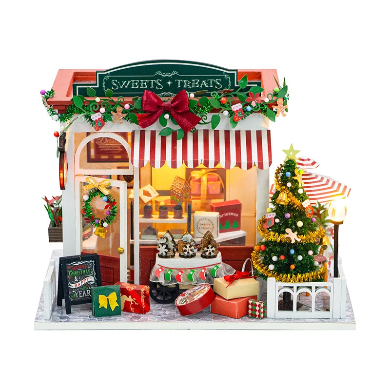 Casita Miniatura Navideña "Sweets Treats" – Kit DIY con Luces LED PC2319