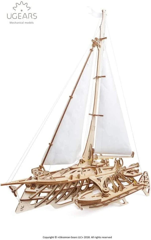 Ugears Trimarán Merihobus | Velero Mecánico 3D de Madera