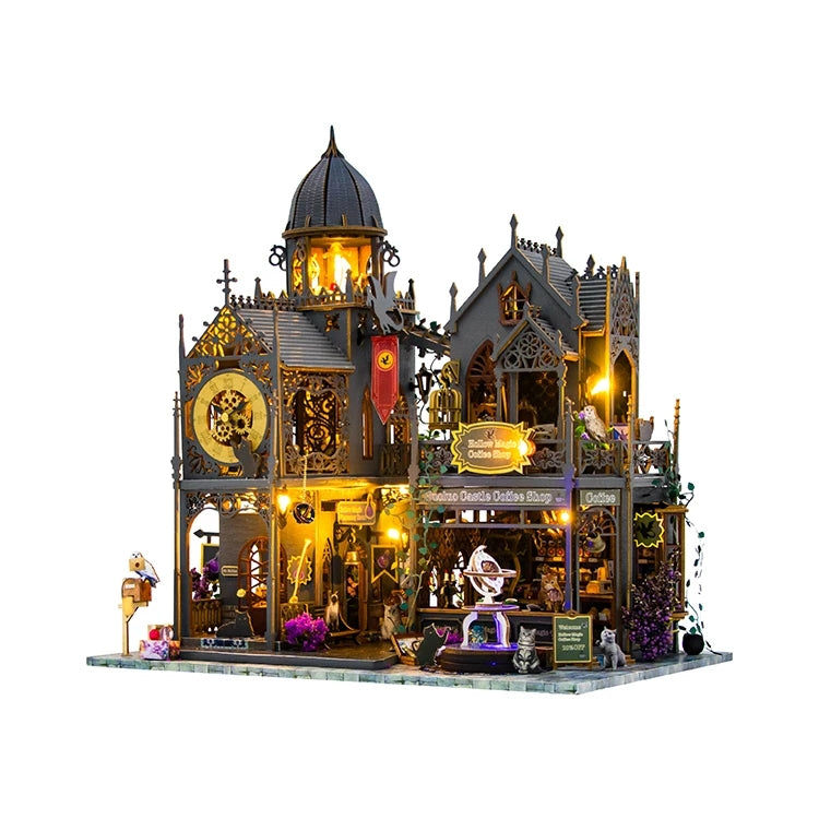 Casita Miniatura "Huoluo Castle"  – Kit DIY con Luces LED y Diseño Gótico Mágico L2401