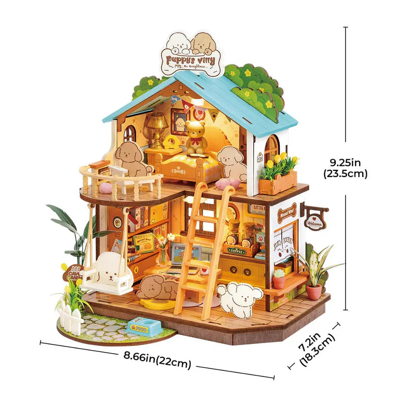 Miniatura DIY "Puppy's Cozy Villa" - Cabaña para Perritos (Robotime)