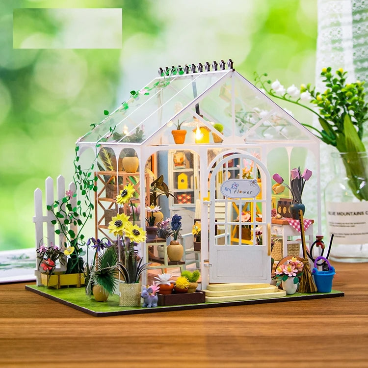 Casita Miniatura "Sunshine Flower"– Kit DIY de Invernadero con Luces LED M2421