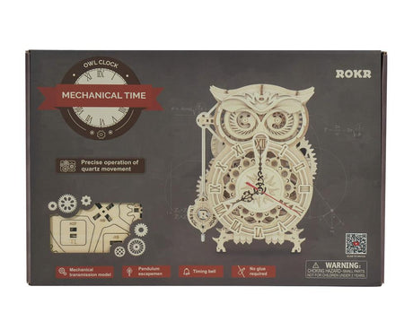 Reloj de Búho - Rompecabezas 3D - Maqueta de Madera Rolife