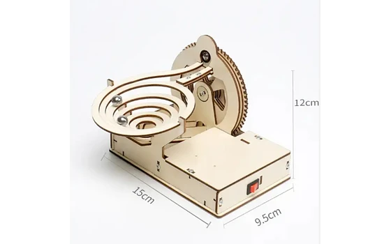 Mini Carrera de Canicas - Maqueta de Madera Motorizada (Mini Marble Run)