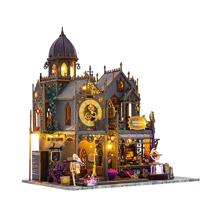 Casita Miniatura "Huoluo Castle"  – Kit DIY con Luces LED y Diseño Gótico Mágico L2401