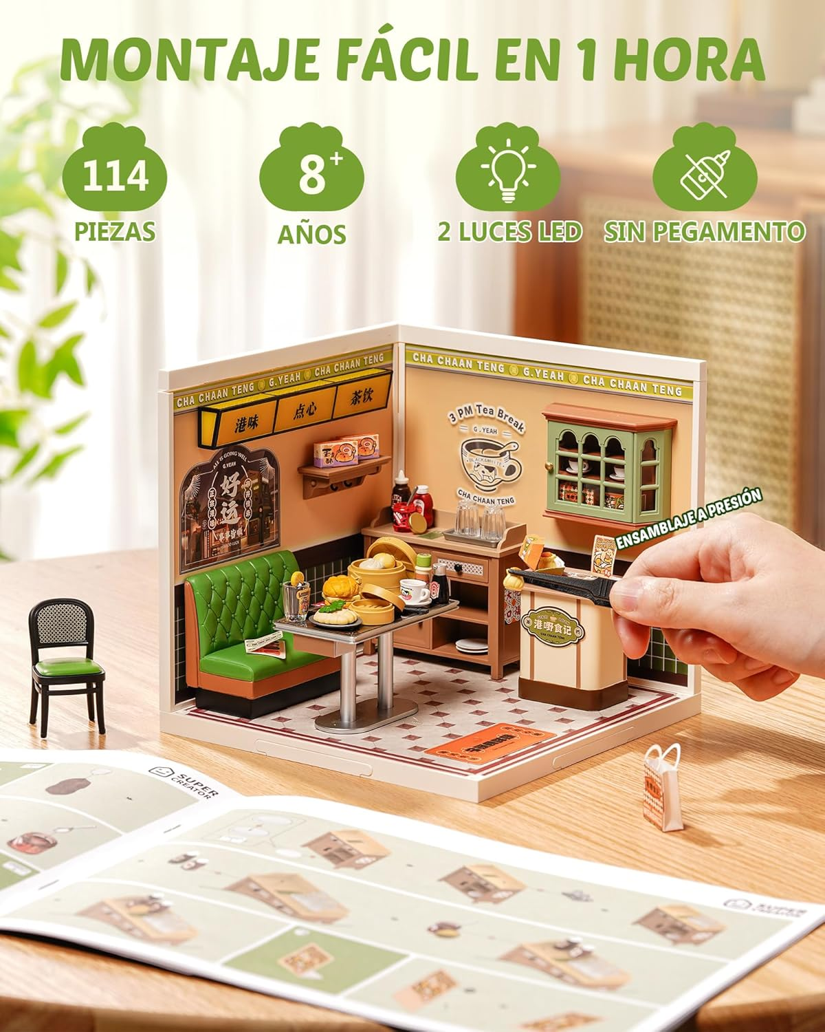 ROLIFE Super Creator: Hong Kong Bites Café (DW021) - Maqueta Modular DIY con Luces LED