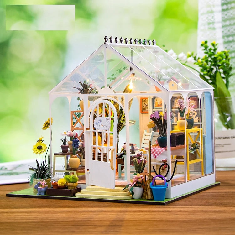 Casita Miniatura "Sunshine Flower"– Kit DIY de Invernadero con Luces LED M2421