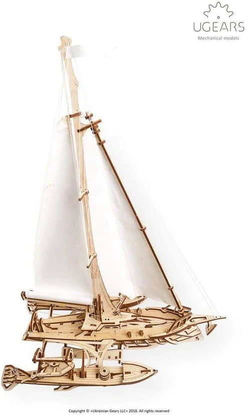 Ugears Trimarán Merihobus | Velero Mecánico 3D de Madera