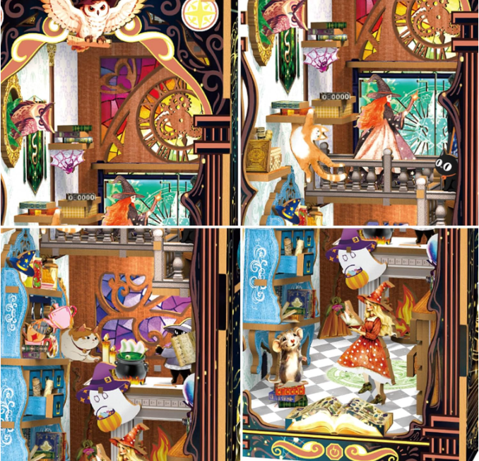 Book Nook Poder Mágico Místico - Diorama de Ritual con Luz LED (Questtoy)