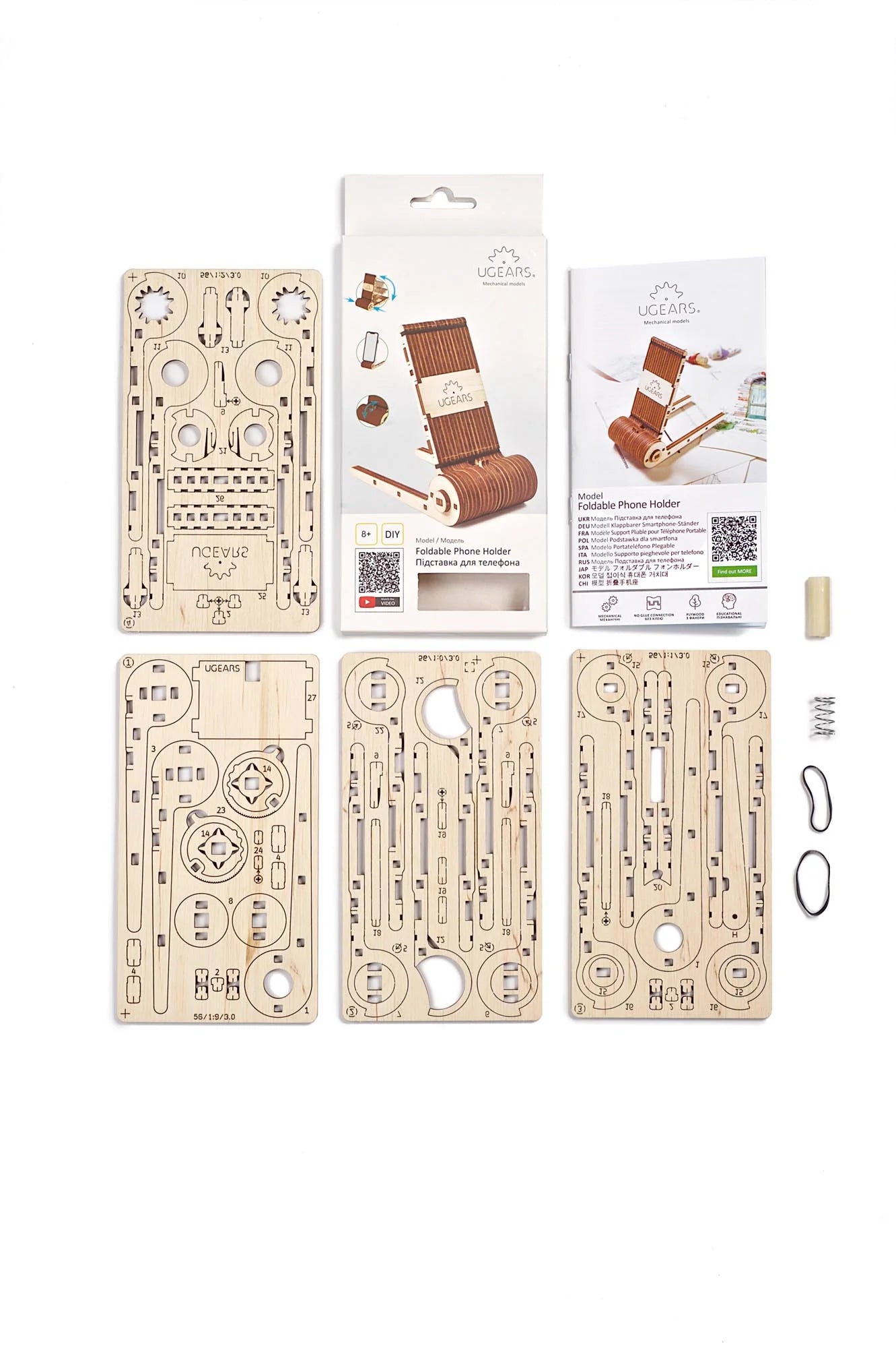 Ugears Porta Celular Plegable | Soporte 3D de Madera