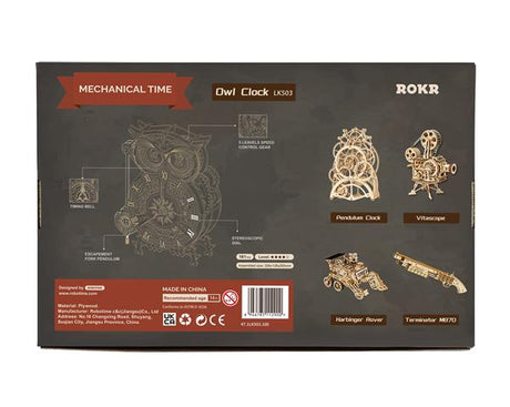 Reloj de Búho - Rompecabezas 3D - Maqueta de Madera Rolife