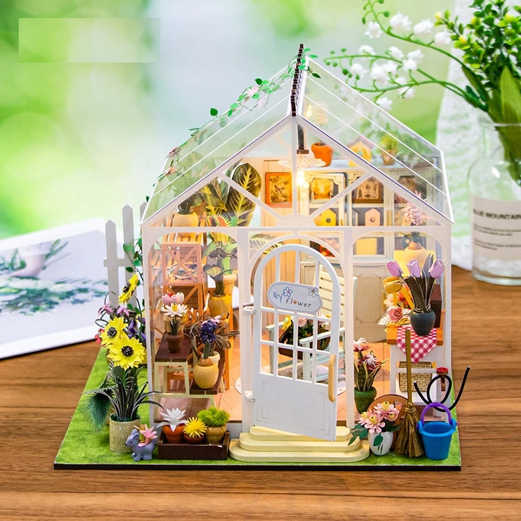 Casita Miniatura "Sunshine Flower"– Kit DIY de Invernadero con Luces LED M2421
