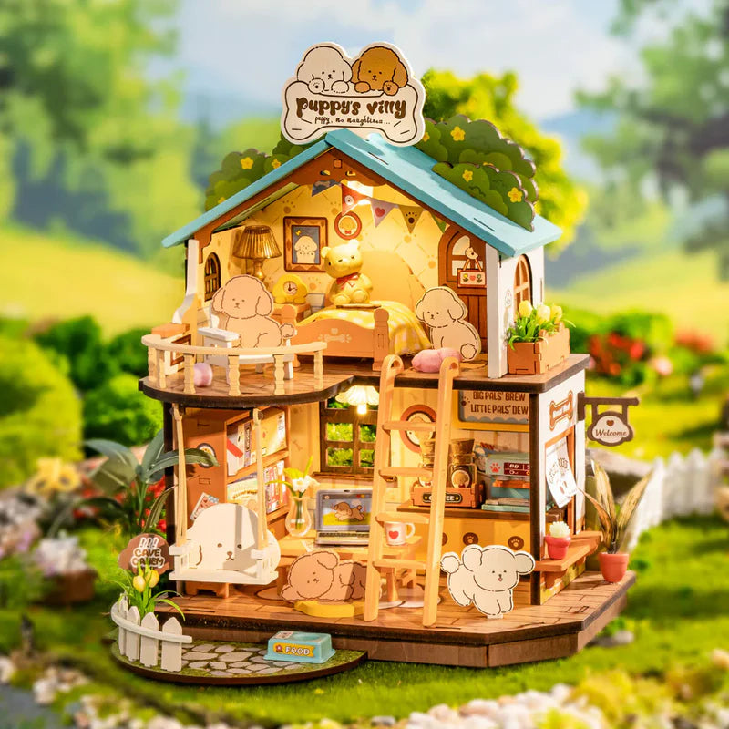Miniatura DIY "Puppy's Cozy Villa" - Cabaña para Perritos (Robotime)