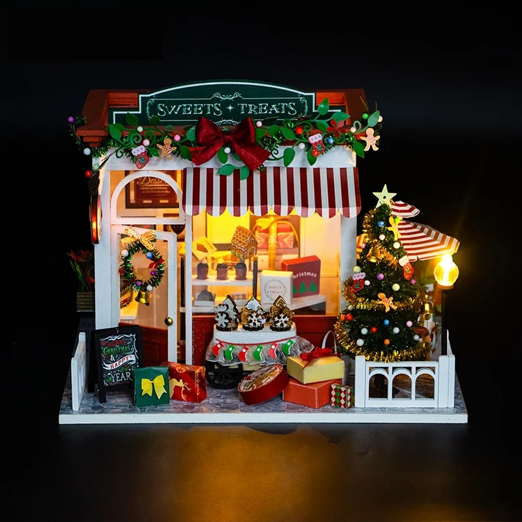 Casita Miniatura Navideña "Sweets Treats" – Kit DIY con Luces LED PC2319