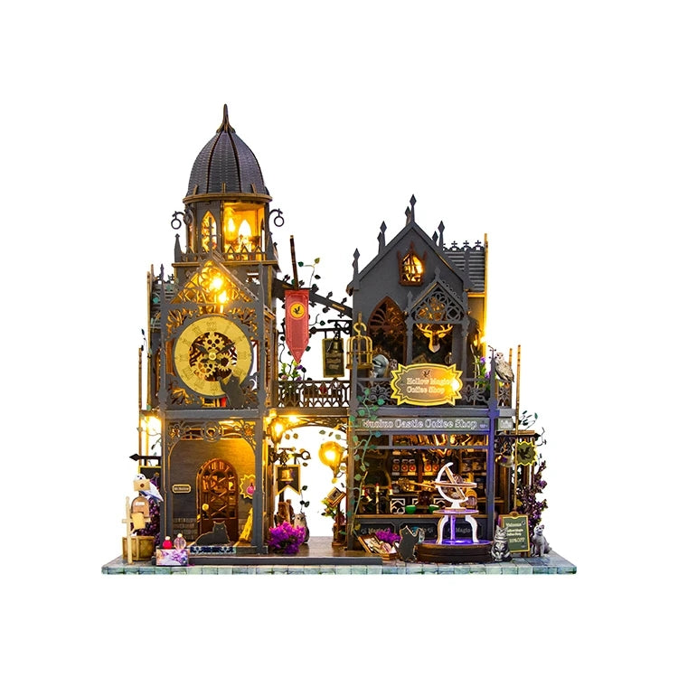 Casita Miniatura "Huoluo Castle"  – Kit DIY con Luces LED y Diseño Gótico Mágico L2401