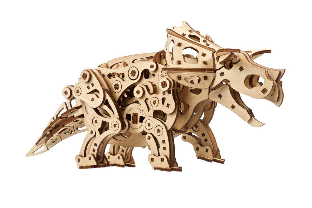 Triceratops 3D - Modelo Mecánico de Madera para Armar – Ugears Dinosaurs Collection