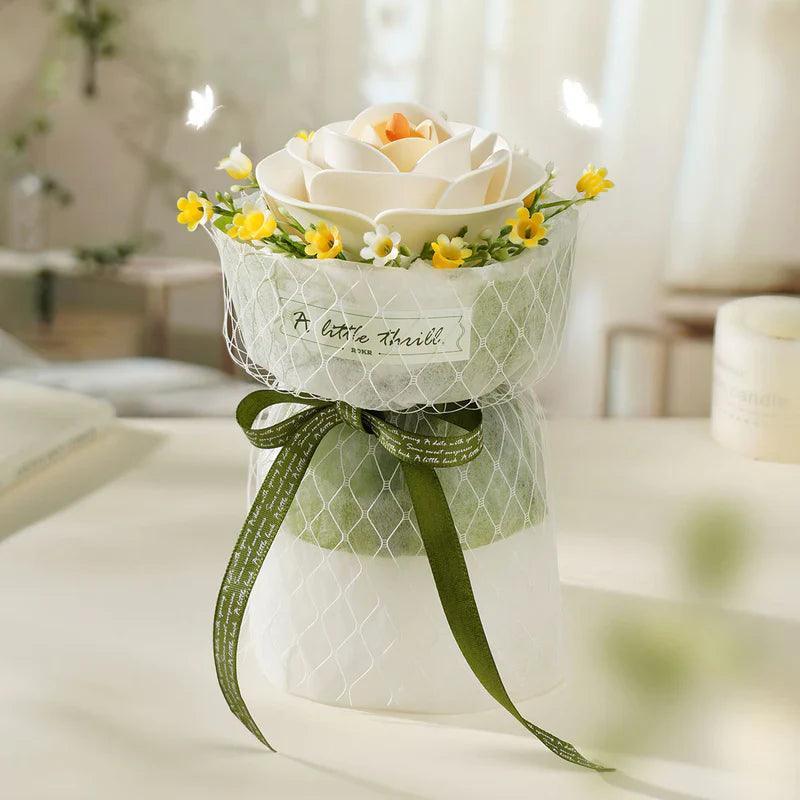 Flor de Camelia Blanca de Madera - Puzzle 3D para Armar (ROKR)