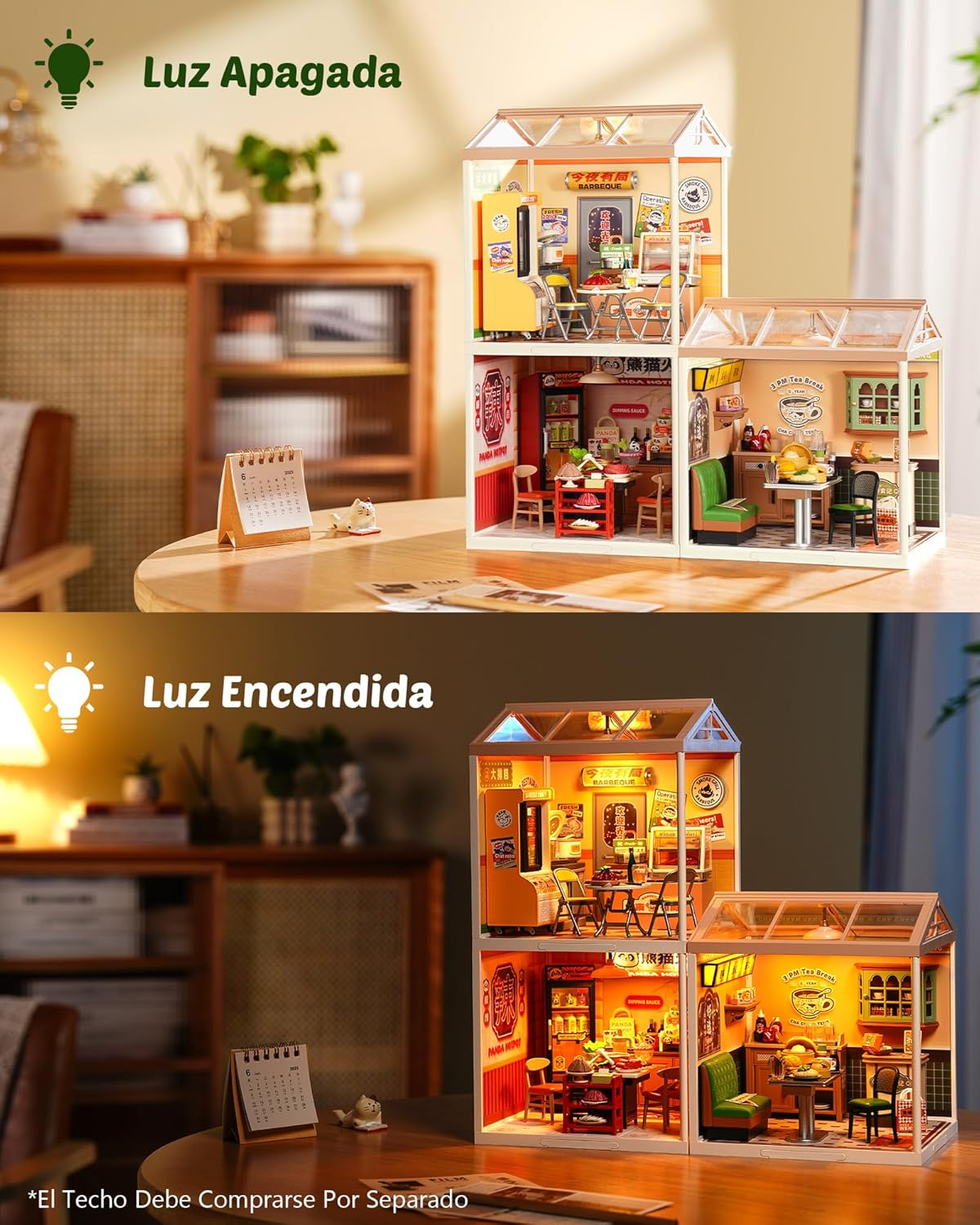 ROLIFE Super Creator: Hong Kong Bites Café (DW021) - Maqueta Modular DIY con Luces LED