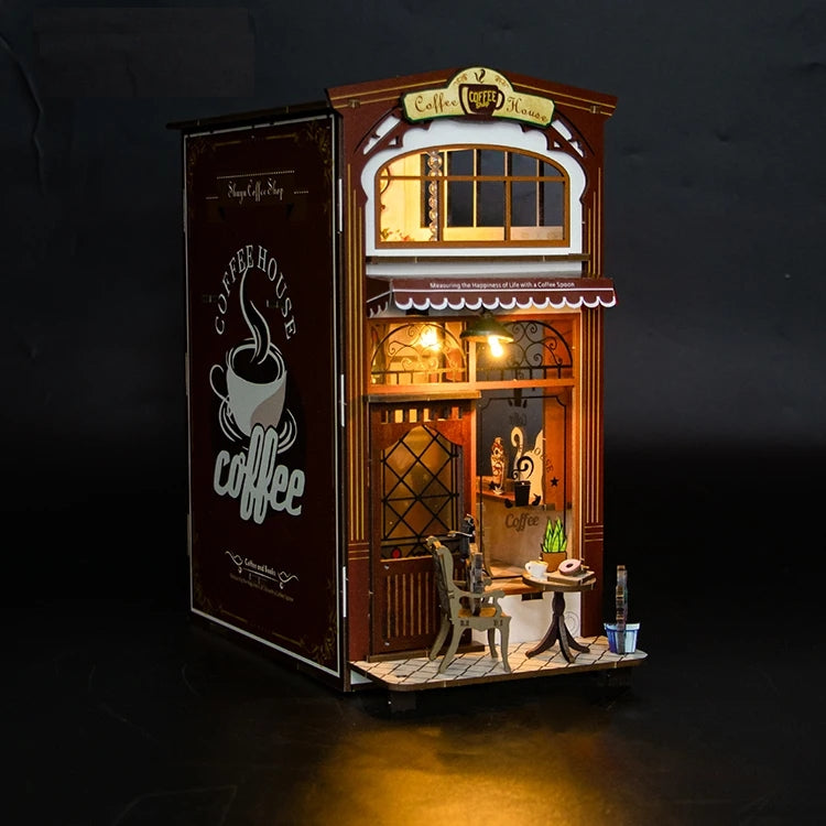 Libreria y Cafeteria De Gatos - Separador de Libros Armable - M2411