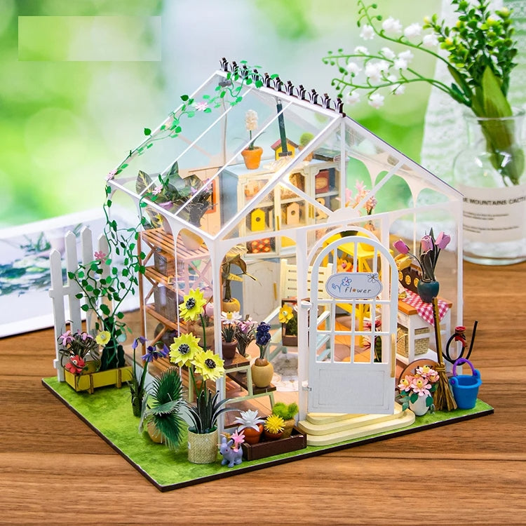 Casita Miniatura "Sunshine Flower"– Kit DIY de Invernadero con Luces LED M2421