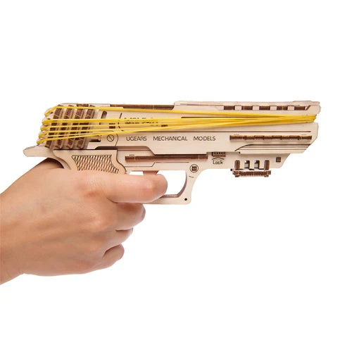 Ugears Wolf-01 | Modelo Mecánico 3D de Madera con Lanzador de Elásticos