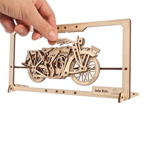Ugears Indie Moto 2.5D | Puzzle de Madera con Partes Móviles