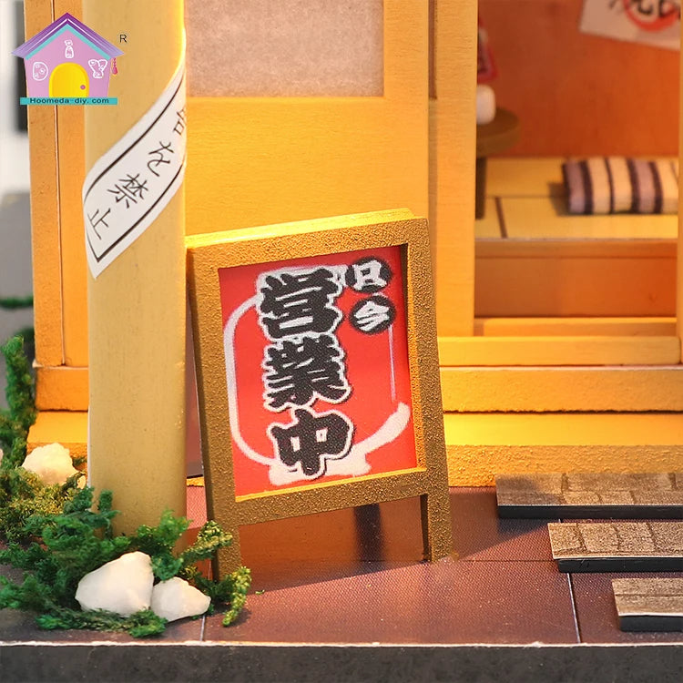 Casita Miniatura "Memories of Autumn Grocery Store" – Kit DIY con Luces LED y Estilo Japonés Tradicional M914