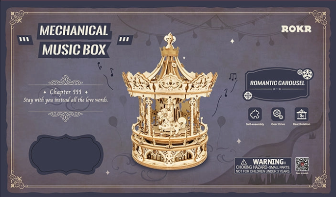 Caja Musical 3D Romantic Carousel (AMK62)