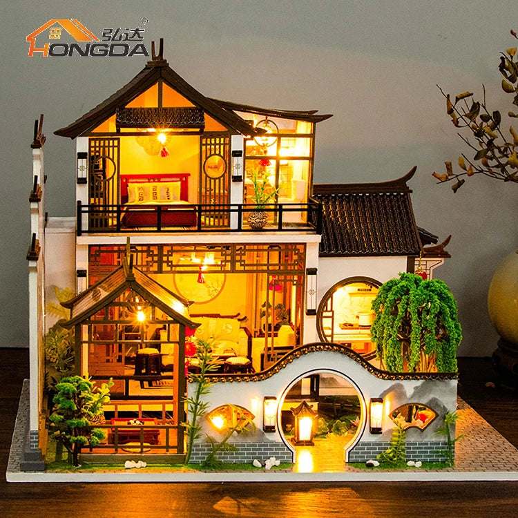 Casa Miniatura DIY “Jardín Chino” – Residencia Tradicional con Luces LED - PC2314